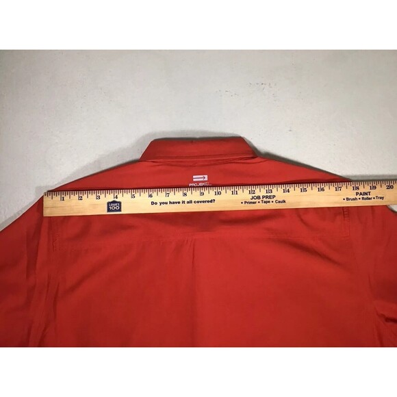 PROJEK RAW Men's Red Tech Design Bottom Up Short Sleeve Stretch Shirt Sz Medium - Picture 13 of 14